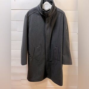BUGATTI Charcoal Wool & Cashmere Coat - Size 44R